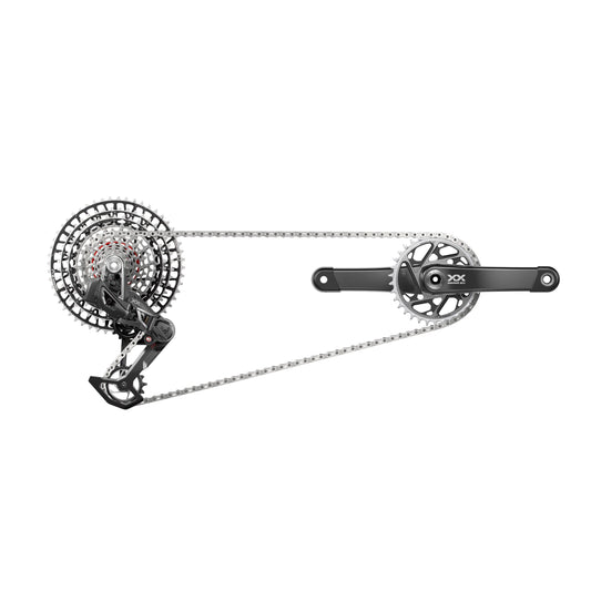 Sram Xxsl T-Type Eagle Transmission Powermeter Axs Groupset (Rd W/Battery/Charger/Cord, Ec Pod Ult, Pm Spider Xxsl Q174 55Mm Chainline Dub W/Dm 34T Cr, Cn 126L, Cs Xs-1299 10-52T) 2023: 165Mm