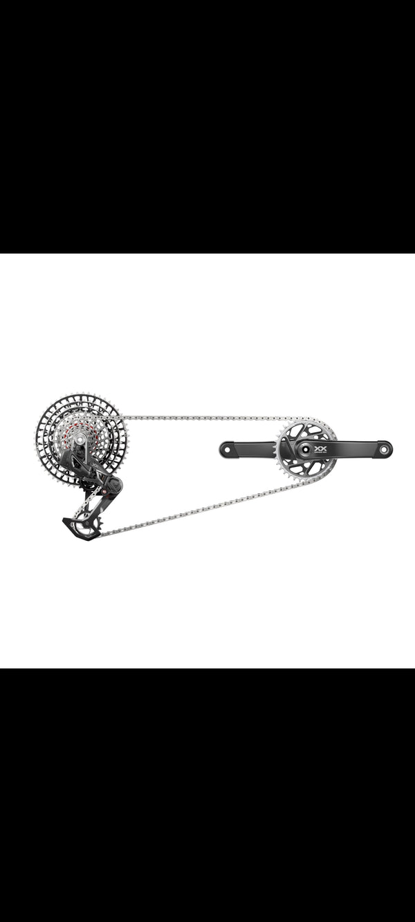 Sram Xxsl T-Type Eagle Transmission Powermeter Axs Groupset (Rd W/Battery/Charger/Cord, Ec Pod Ult, Pm Spider Xxsl Q174 55Mm Chainline Dub W/Dm 34T Cr, Cn 126L, Cs Xs-1299 10-52T) 2023: 165Mm