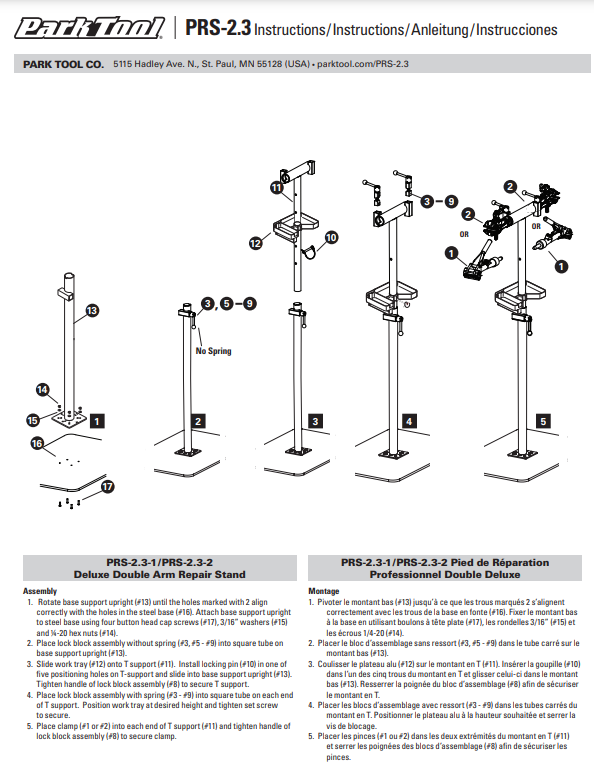 PRS-2.3-1 - Deluxe Double Arm Repair Stand With 100-3C Clamps