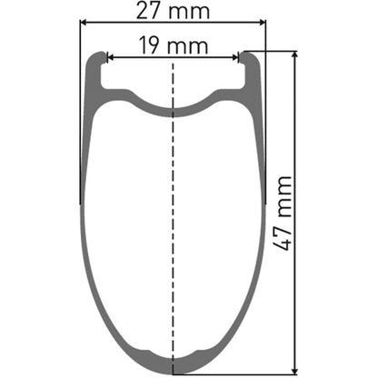HEC 1400 HYBRID disc brake wheel, 47 x 19 mm rim, 100 x 12 mm axle, front