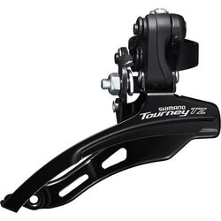 FD-TZ500 6-speed MTB front derailleur, down swing, top pull, 28.6mm, 66-69, 42T