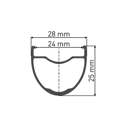 GR 1600 SPLINE disc brake wheel, clincher 25 x 24 mm, 650B front