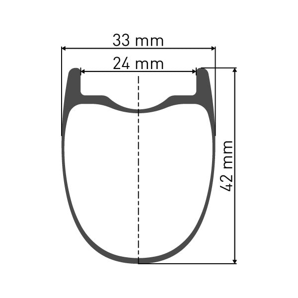 HGC 1400 HYBRID disc brake wheel, 42 x 24 mm rim, 110 x 12 mm axle, 700c front