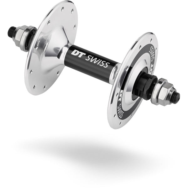 Track front hub, 100 mm bolt on, 20 hole silver