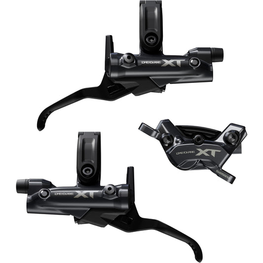 BR-M8220/BL-M8200 XT 4 pot bled brake levers and callipers, front and rear
