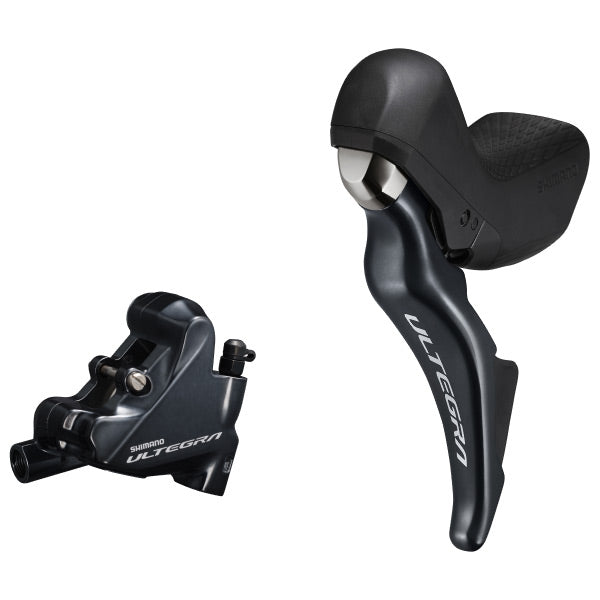 ST-R8025 Ultegra 2-spd short reach STI bled with BR-R8070 calliper, left rear