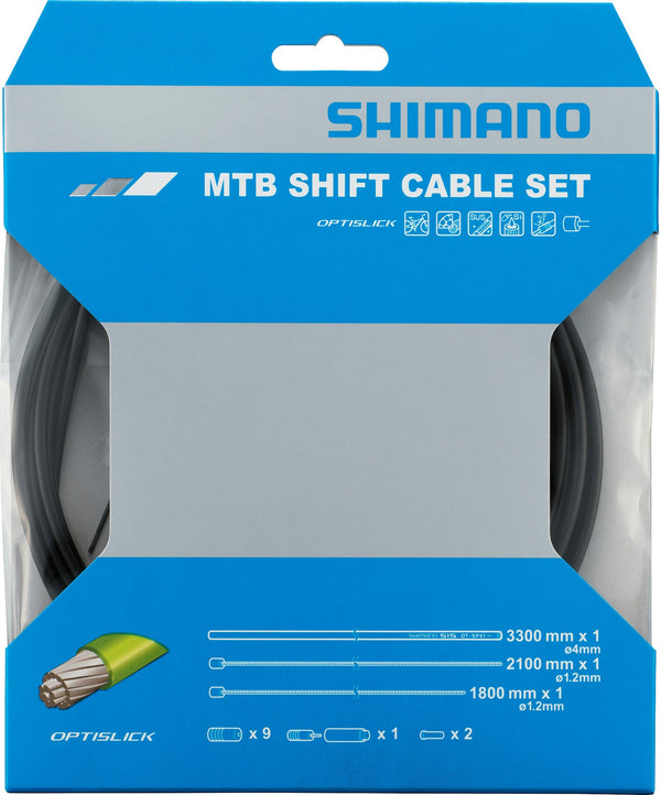 XT M8000 MTB gear cable set, OPTISLICK coated inners, black