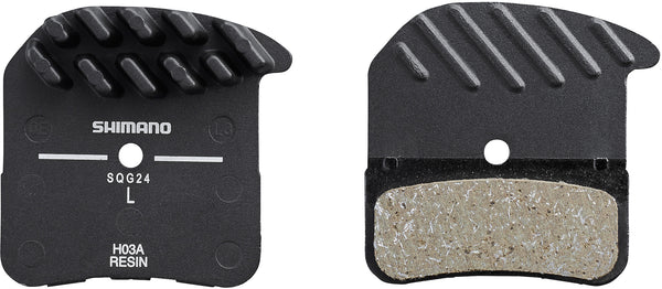 H03A disc brake pads, alloy backed with cooling fins, resin